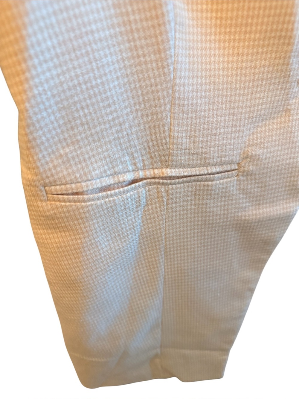 Bagatelle Gingham Wheat Longline Linen Blend Vest Size Lg - Picture 6 of 11